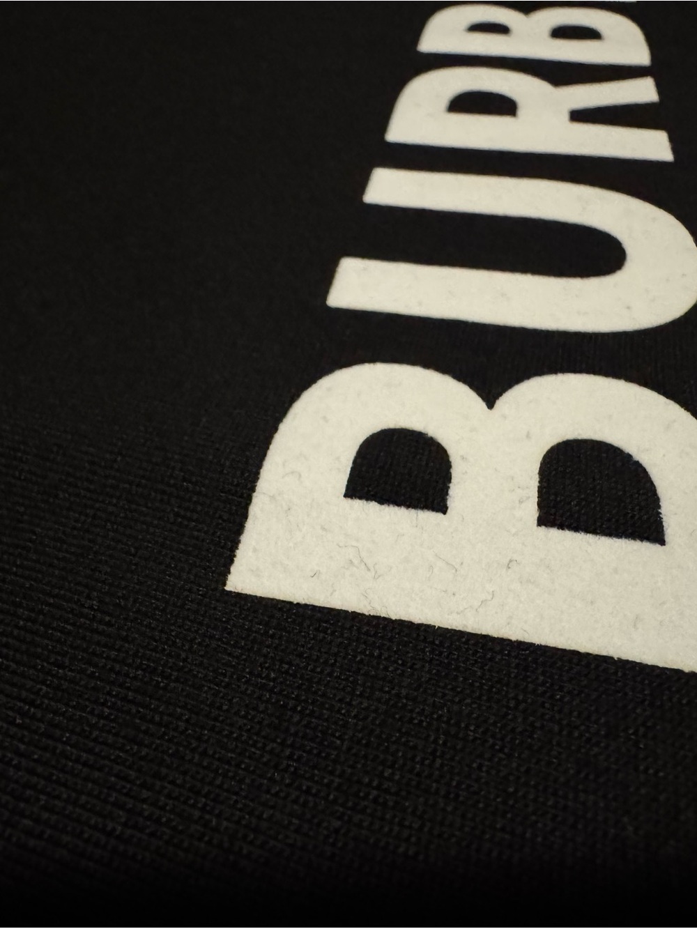 Burberry Black Crewneck T-Shirt with White Logo - Picture 3 of 4